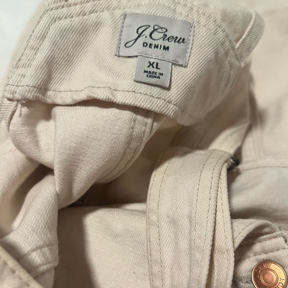 JCREW Slouchy Boyfriend Denim Overalls in Ecru - Picture 3 of 12